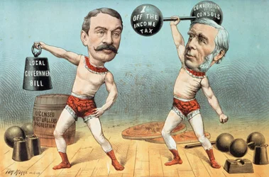 Goschen and Ritchie, the Champion Weight Lifters, Now Appearing with Terrific Success at the Westminster Beer Garden, from 